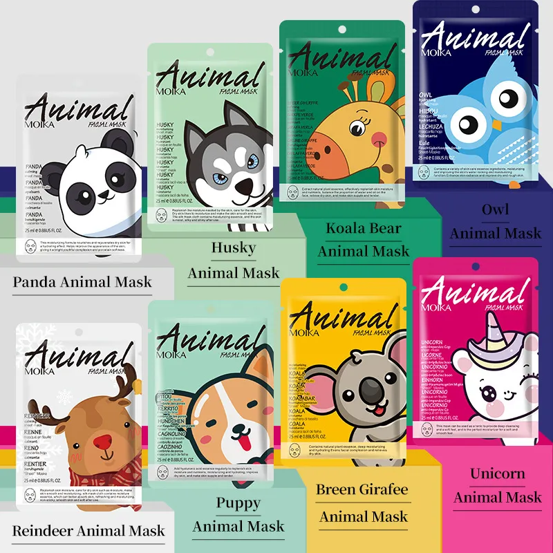 Animal Cartoon Moisturizing Oil Control Masks Skin Care Facial Mask Collagen Sheet Masks