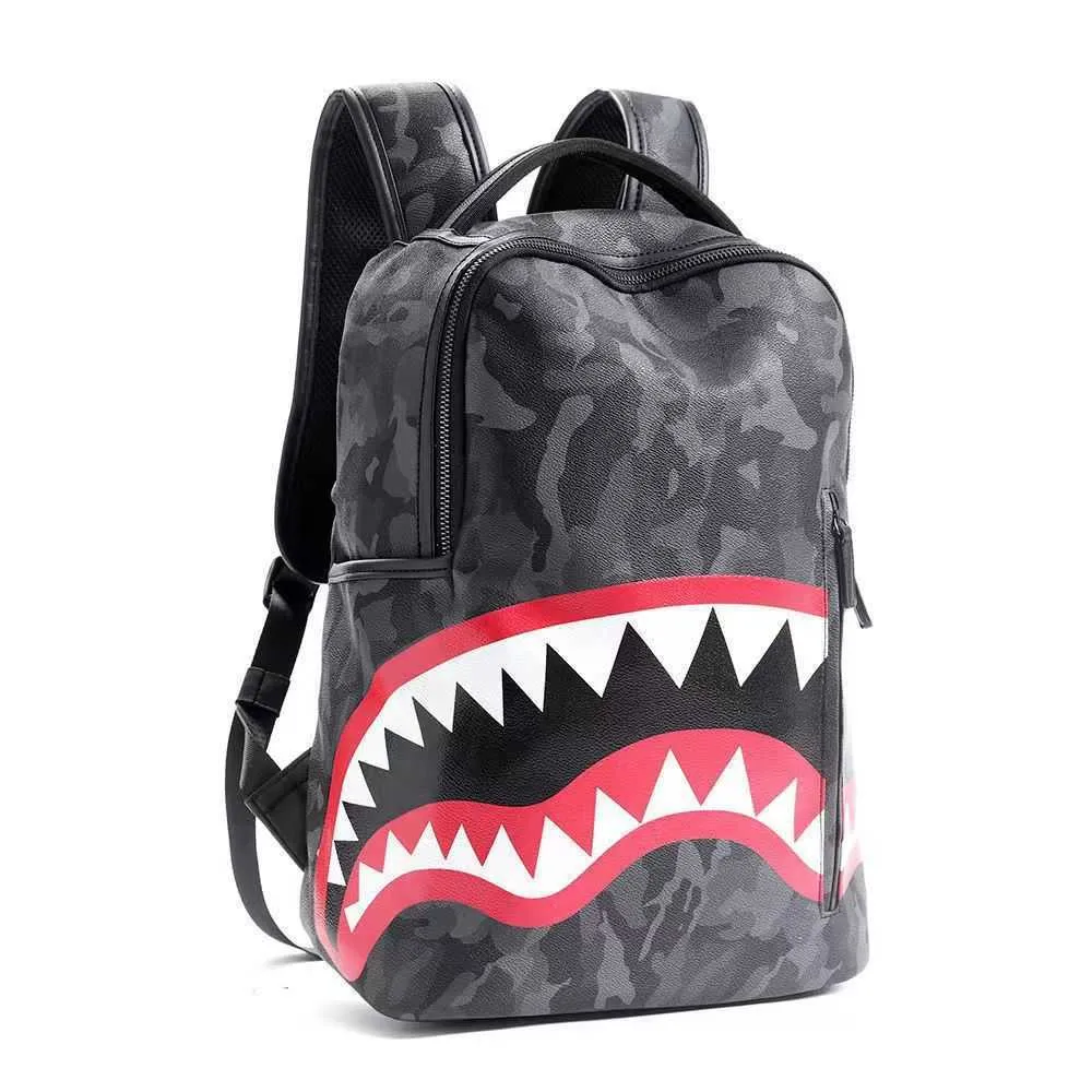 Fashion Backpacks Novelty Shark Pattern Travel Bag, Large Capacity
