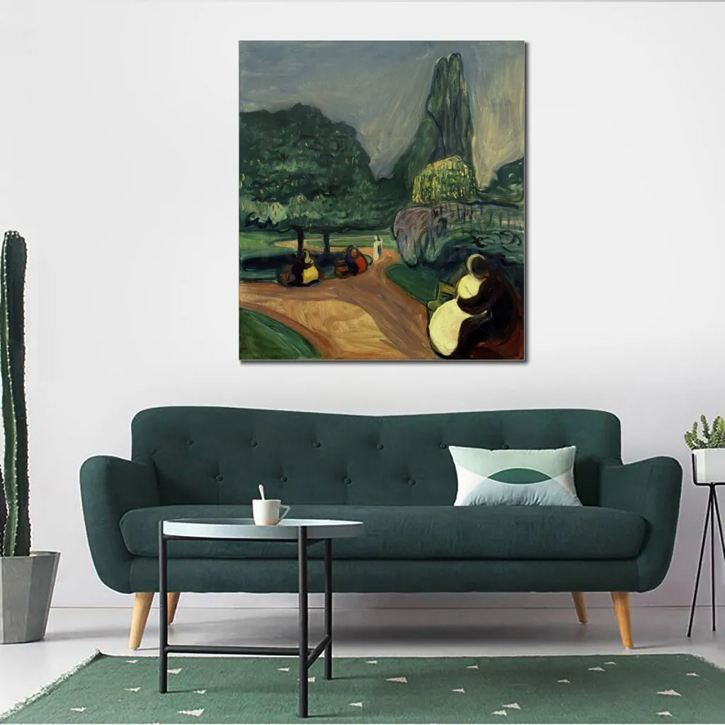 Modern Abstract Canvas Art Studenterlunden (summer Night) Edvard Munch Handmade Oil Painting Contemporary Wall Decor