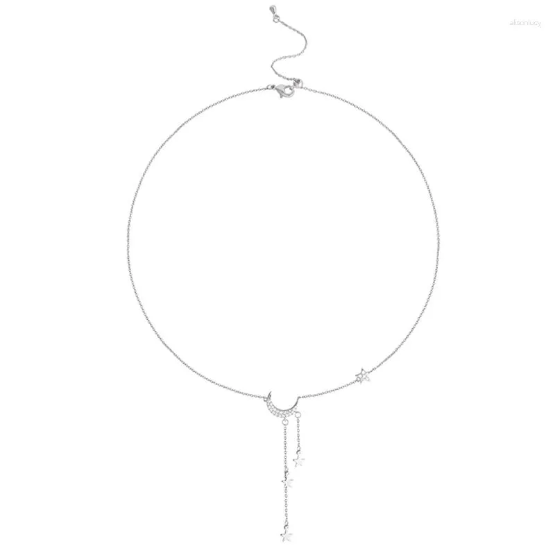 Kettingen E0BE verstelbare ketting maan hanger ketting geschenken voor verjaardag lange afstand relaties Moederdag Kerstmis