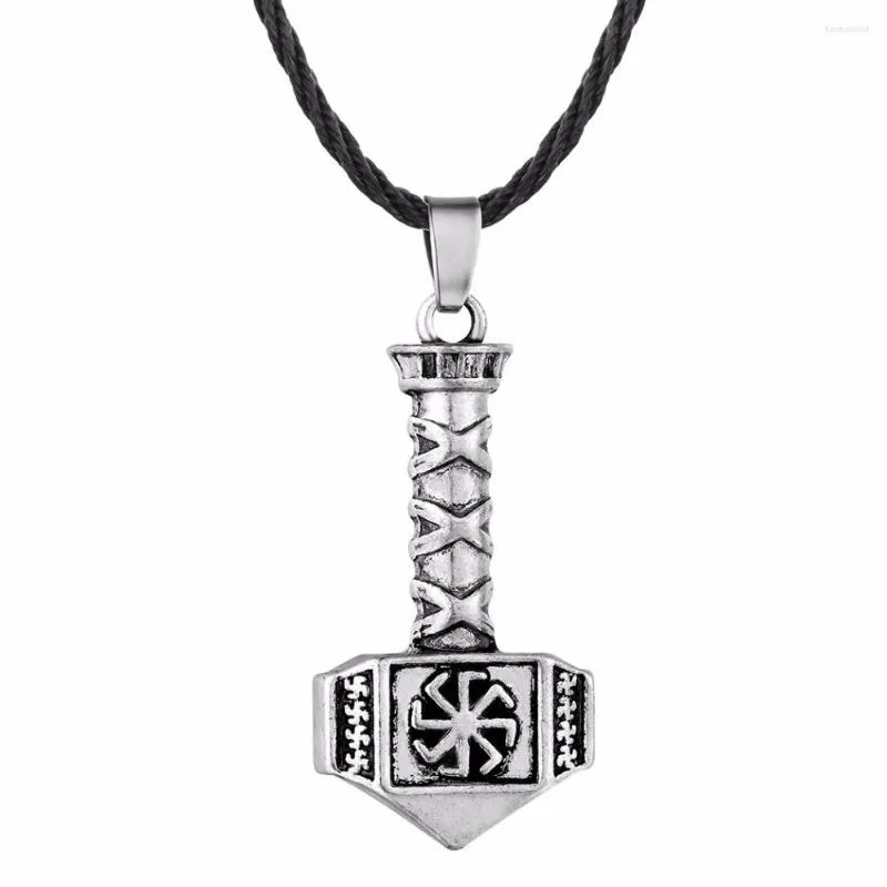 Pendant Necklaces Nostalgia Slavic Amulet Kolovrat Symbol Engraved On Hammer Pendants Jewelry Making