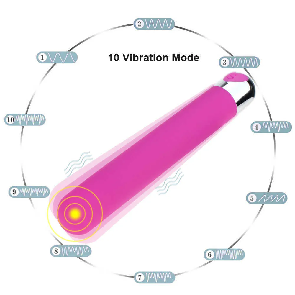 Nxy Vibrators Vuxen Sex Produkt 10 Speed Bullet Vibrator Dildo AV Stick G-punkt Anal Klitoris Stimulator Toy for Women Maturbator 230627