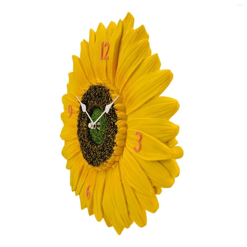 Horloges murales Tournesol Horloge Décorative Non Coutil Silencieux Étanche Intérieur Extérieur Pour Salon Jardin