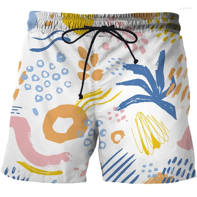 Shorts Masculino 2023 Pintura Artística Impresso em 3D Calças Masculinas de Praia Moda Secagem Rápida Moda de Banho Streetwear Masculino