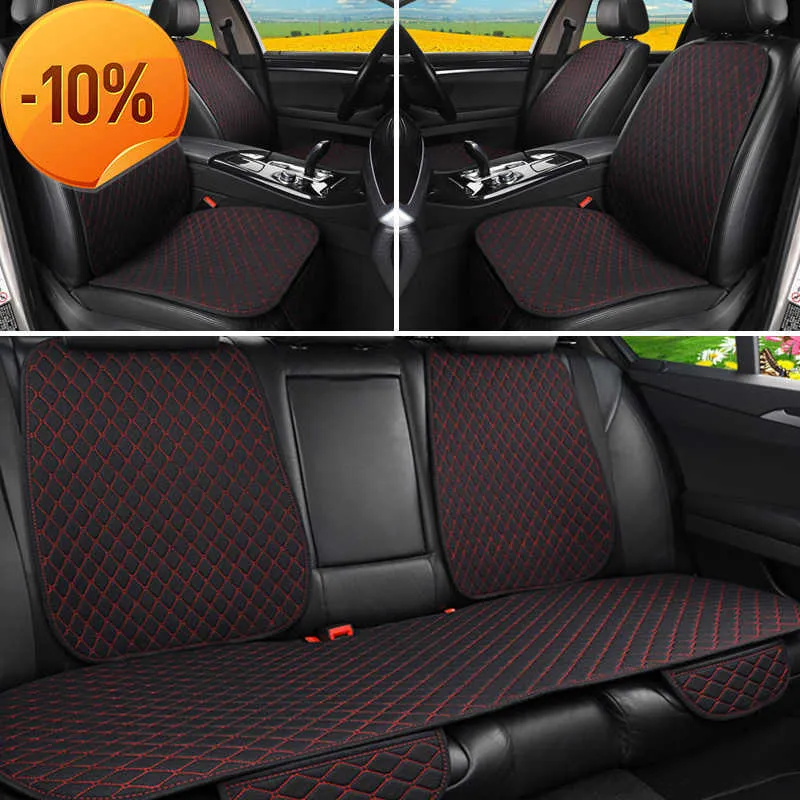 Nuovo coprisedile per auto in lino a 5 posti con schienale anteriore sedile posteriore sedile posteriore lavabile tappetino per auto