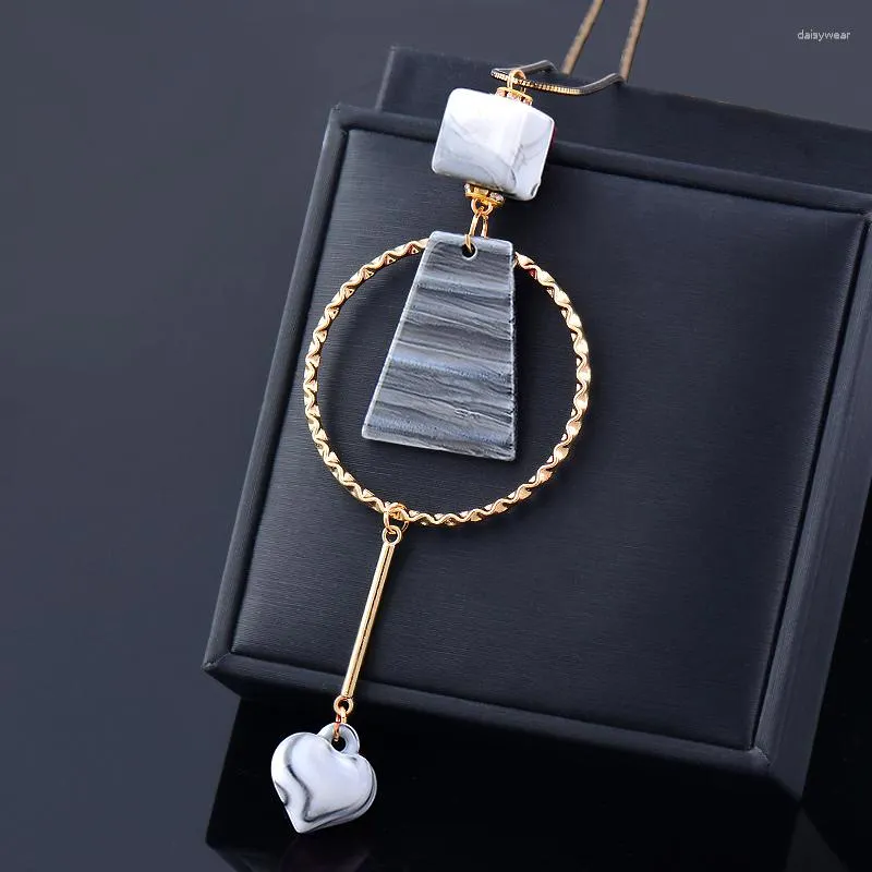 Pendant Necklaces SINLEERY Fashion Jewelry Green Red Grey Cube Love Heart Pendants And Long Chain For Women 2023 MY364 SSK