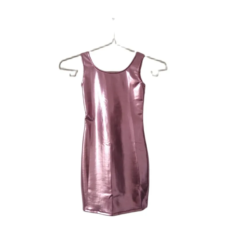 Девушки танцевальное платье без рукавов блестящая металлическая боди женская жесткая узкая юбка может быть настроена