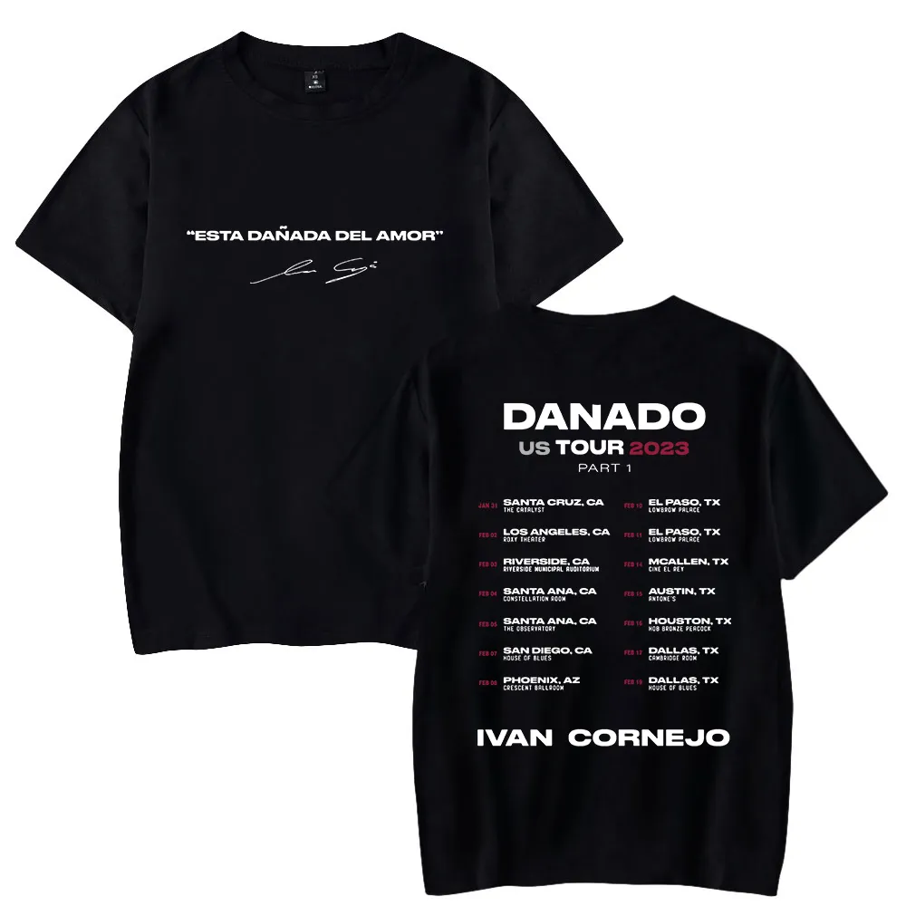 Mens Tshirts Ivan Cornejo Tshirt Danado US Tour Merch Crewneck Short Sleeve Tee 여성 힙합 옷 230707