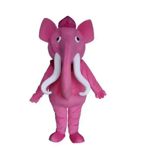 halloween Rosa elefant karaktär Maskot Kostymer Tecknad karaktär Outfit Kostym Xmas Utomhusfest Outfit Vuxen storlek PR Reklam Kläder