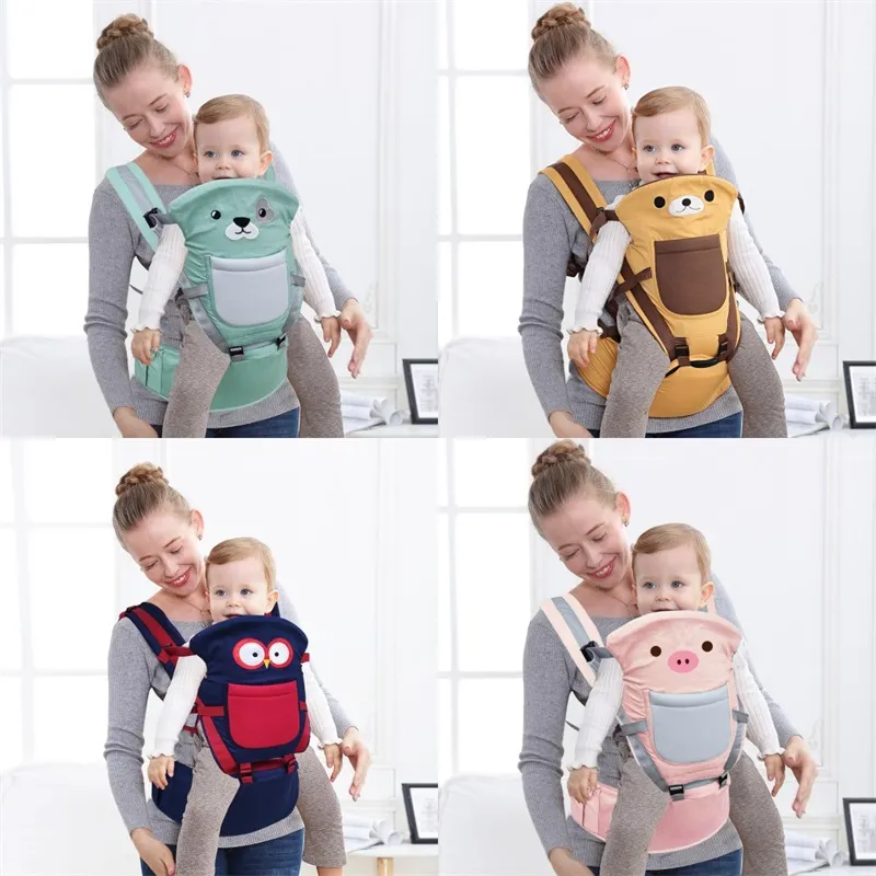 Cartoon baby bear carrying backpacks strap newborn baby front cross hug multi functional baby hugging tool waist stool carrying strap ergonomics sd057 E23