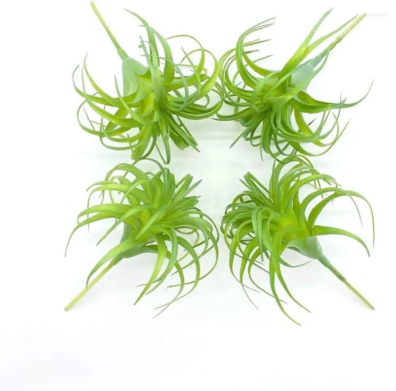 Fiori decorativi Confezione da 4 piante artificiali Finta erba aerea Tillandsia Bromelie per la decorazione domestica Terrario Progetto Verde