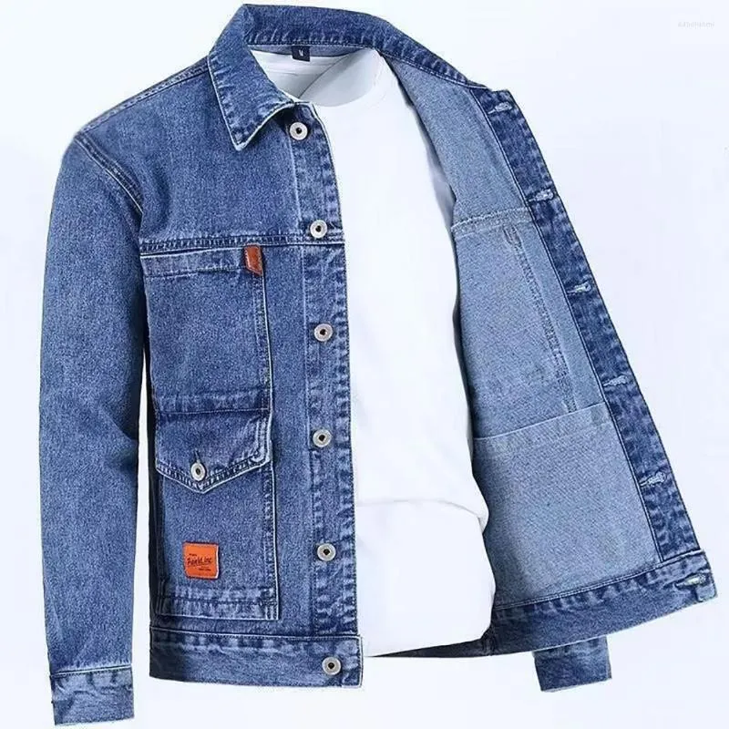 Giacche da uomo Giacca autunnale da uomo Chic Capispalla maniche lunghe Hip Hop Denim per appuntamenti Cappotto primaverile