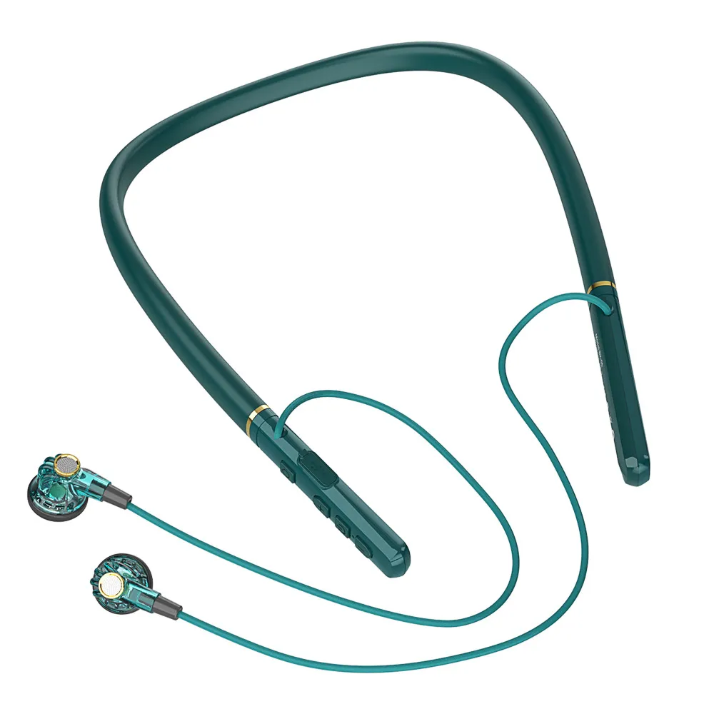 BX-05 Écouteurs sans fil Bluetooth Tour de cou avec microphone IPX5 Casque de basse anti-transpiration pour Gym Sports Running Musique par kimistore