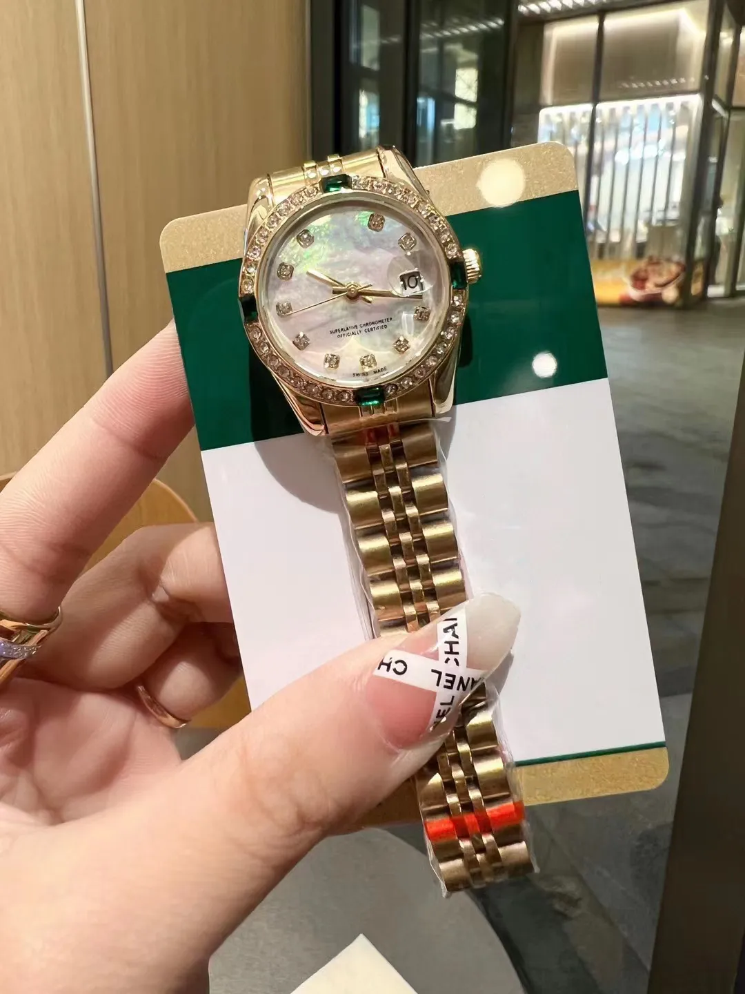 Ladies Watch Luxury Fashion Quartz Watch 28 -мм ремня из нержавеющей стали Diamond Wath