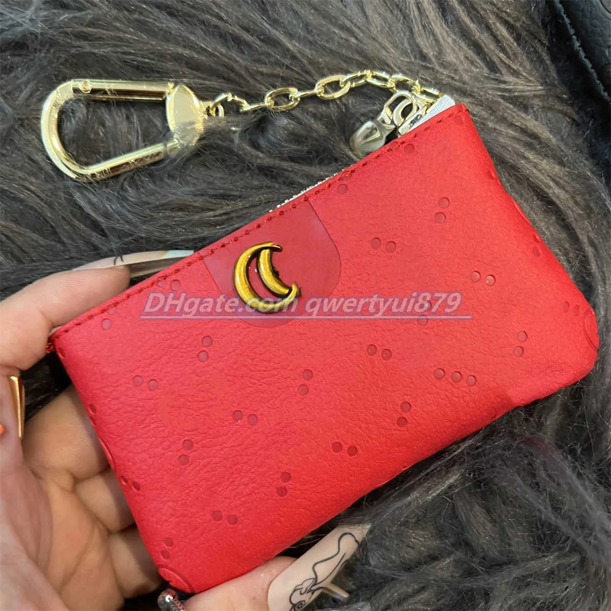 Luxury fashion woman card holder classic designer bag gold hardware small mini black small hardware wallet Designer soft leather coin purse with box qwertyui879