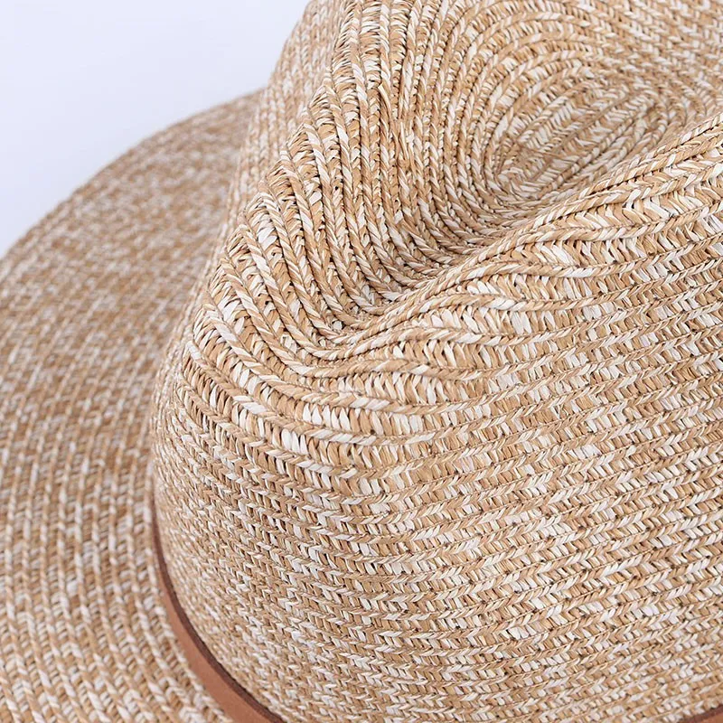 Летняя женщина солнце шляпа широкая женщина женское летние пляжные соломенные шляпы соломенные шляпы Sombreros Panama защита солнца джазовая крышка женщина