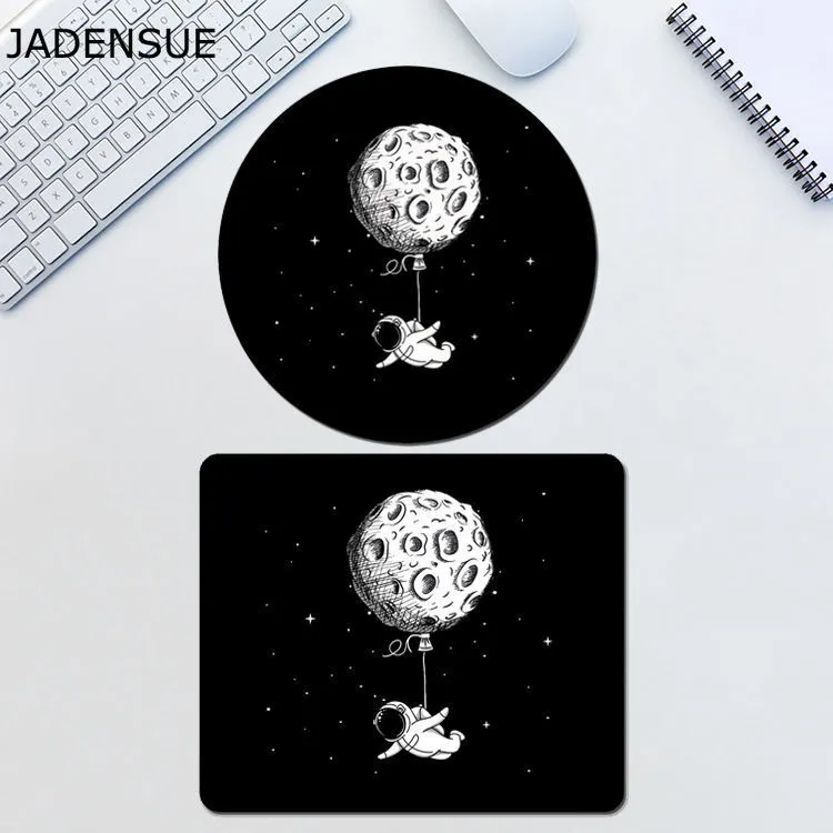 Cute Mouse Pad Kawaii Laptop Mouse Mat Airman Sci-Fi Starry Sky Deskpad Waterproof Gaming Computer Keyboard Anti-Slip Desk Mats