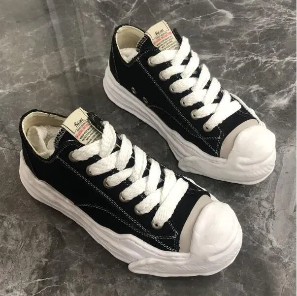 Ny designer casual skor duk skor lyxiga mmy kvinnor skor spetsar sneakers nya mmy mason mihara yasuhiro skosnor ram storlek35-45og