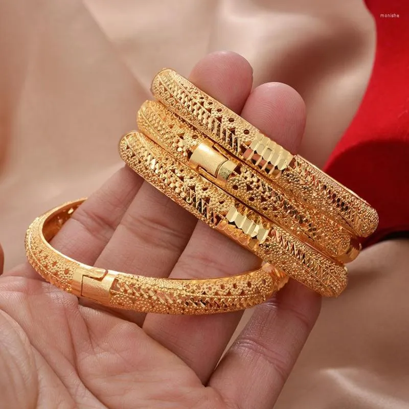 Bangle Etnische Dubai Gouden Kleur Bruiloft Armbanden Voor Vrouwen Saoedi-Arabische Ethiopische BraceletBangles Sieraden Party Geschenken