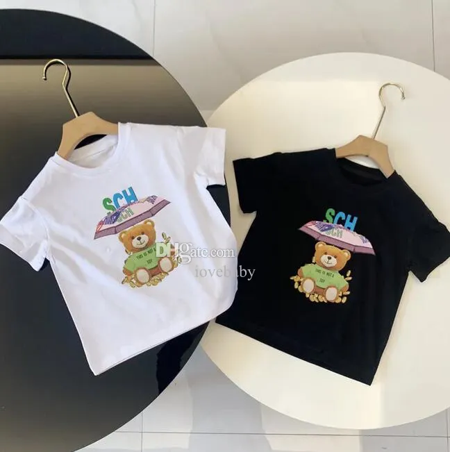 Designer Kids Korte Mouw Baby Meisje Luxe Tops Klassieke Kinder Shirt Baby Kinderkleding Cartoon Printing Tshirt Kind Sunmmer Kleding