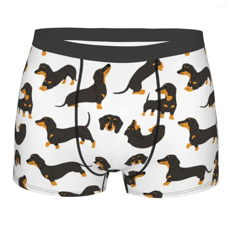 Novidade Boxer Dachshund Shorts Calcinhas Cuecas Roupas íntimas Masculinas Presente para Animal Amante de Cães Masculino Macio