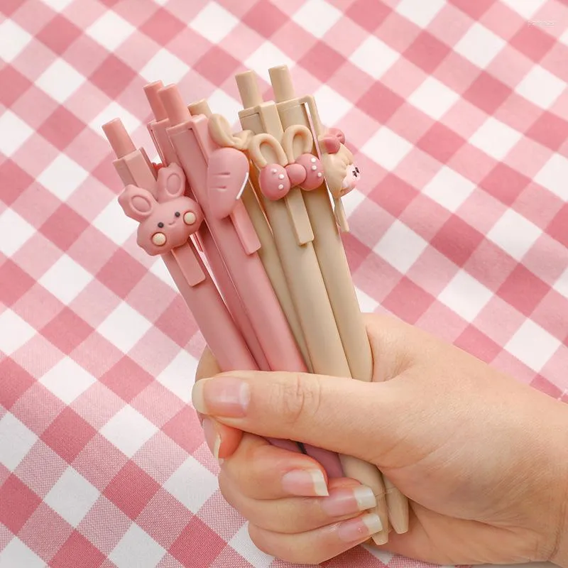 Caneta esferográfica fofa de 0,5 mm com desenho de animais varetas de refil material de papelaria Kawaii para crianças em idade escolar