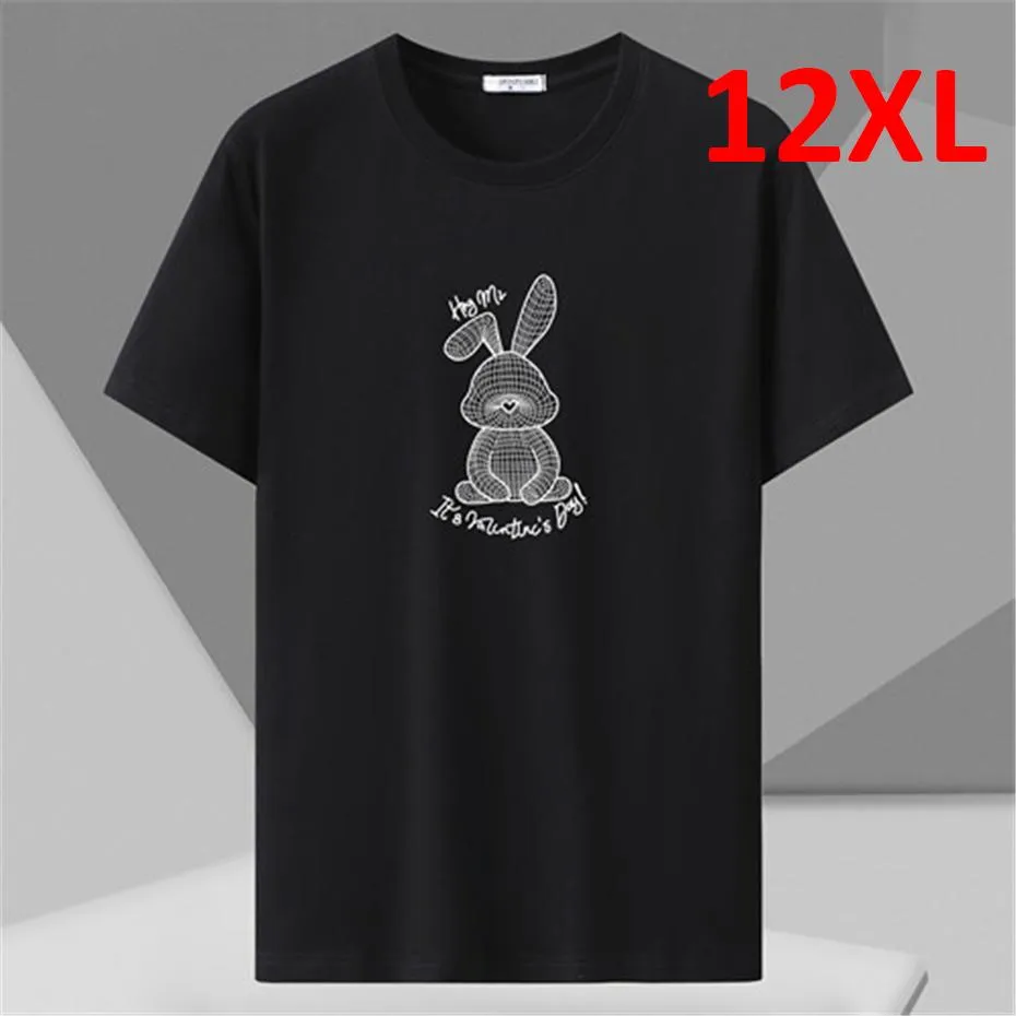 Klänning 9 färg sommar tshirts män plus storlek 10xl 12xl tshirt casual short hylsa toppar tees man bomull t shirt stor storlek 12xl svart röd