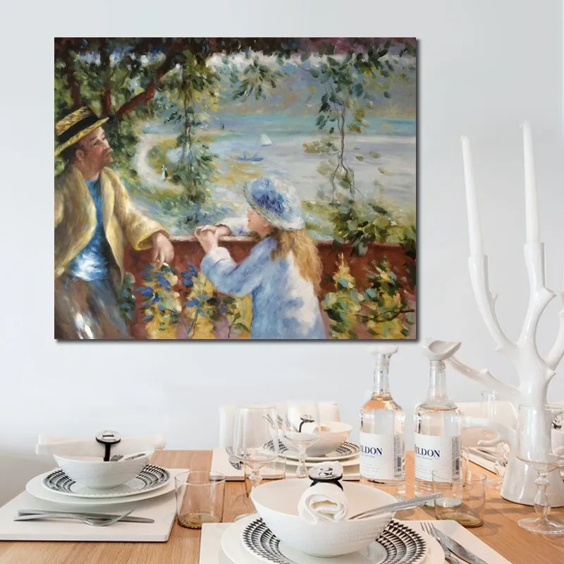 Nära sjön Pierre Auguste Renoir Målningar Reproduktion Handmålad Canvas Art Landskapskonstverk för väggdekoration