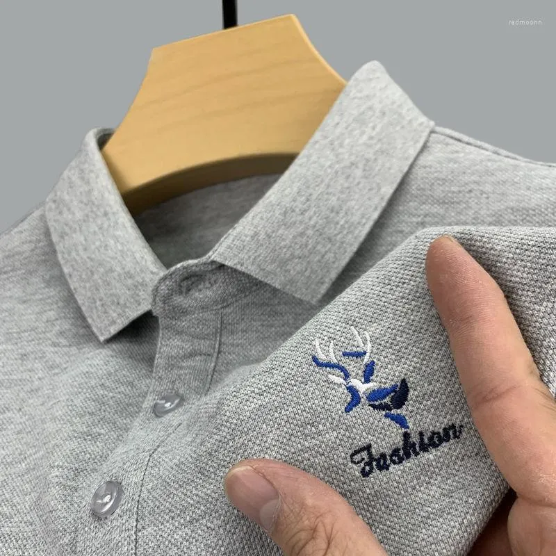 Erkek Polos Erkek Polo Gömlek Lüks Tasarımcı Marka 2023 Bahar Pamuk Nakış Kavur T-Shirts Fashion Business Casual Tshirt Homme Giysileri