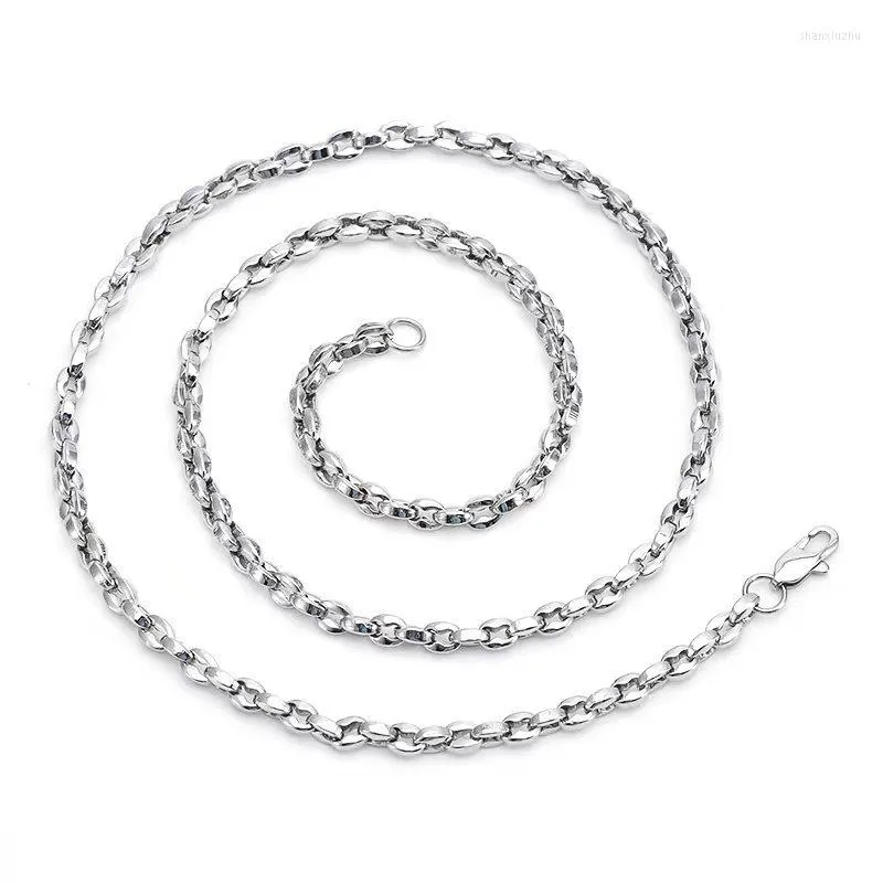 Chains Solid Coffee Beans Link Chain Necklace Stainless Steel Jewelry Silver Color For Mens Women 5mm 24inch Fashion Gifts Perfect Gift