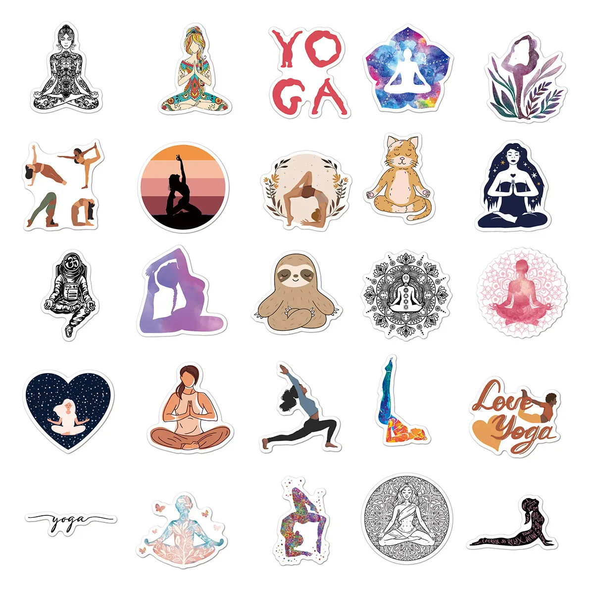 Vintage Yoga Stickers and Mandala Flower Graffiti sticker Kids Toy Skateboard car Motorcycle Bicycle Sticker Decals Wholesale