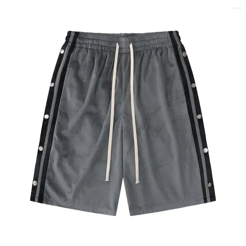 Herrshorts Patchwork radslits för män High Street Lösrandiga sportbyxor Utomhus Beach Pantalones Gym Streetwear