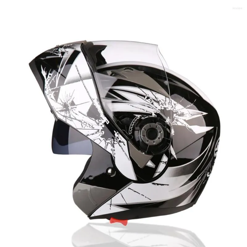 Motorhelmen Helm Opklapbare Dubbele Lens Motorbike Motocross Modulaire Full Face Ademende Zomer Voor Man Vrouwen Moto