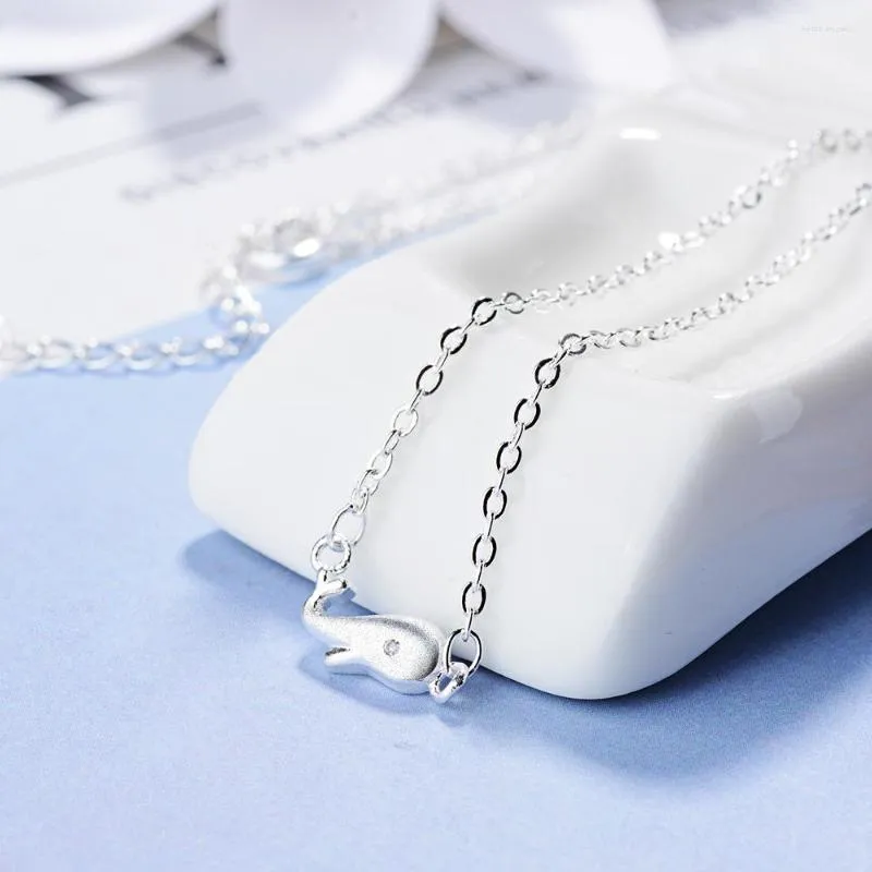 Pendant Necklaces Small Cute Whale Pendants Necklace For Women 2023 Trendy Korean Fashion Neck Jewelry Sweater Chain Gift Girl