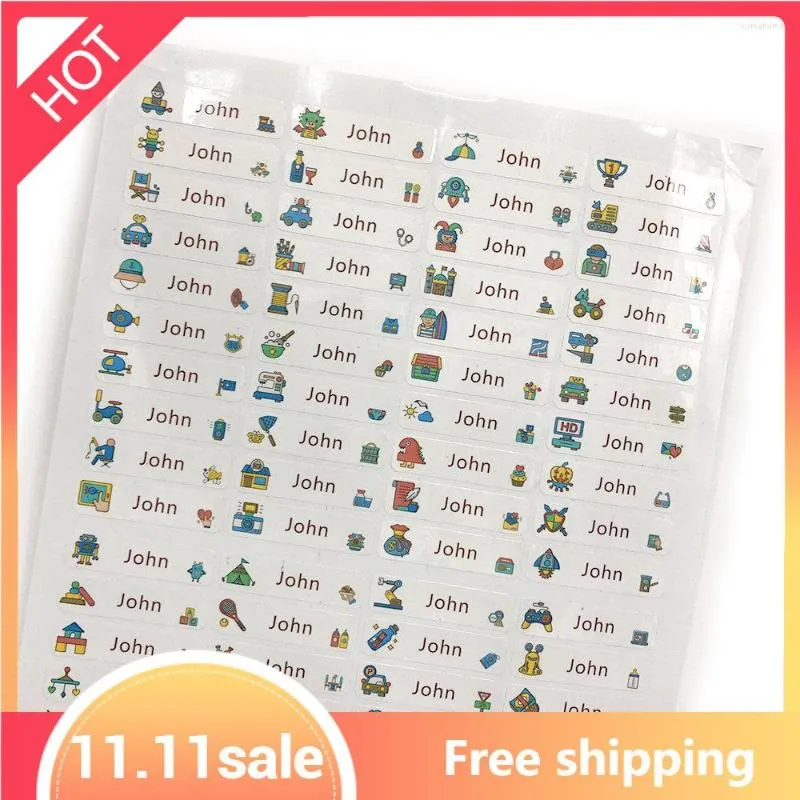 Gift Wrap 80Pcs Boy Robot Name Stickers Custom Waterproof Pen Labels Personalized Cartoon Tags For School Supplies Stationery Scrapbooking