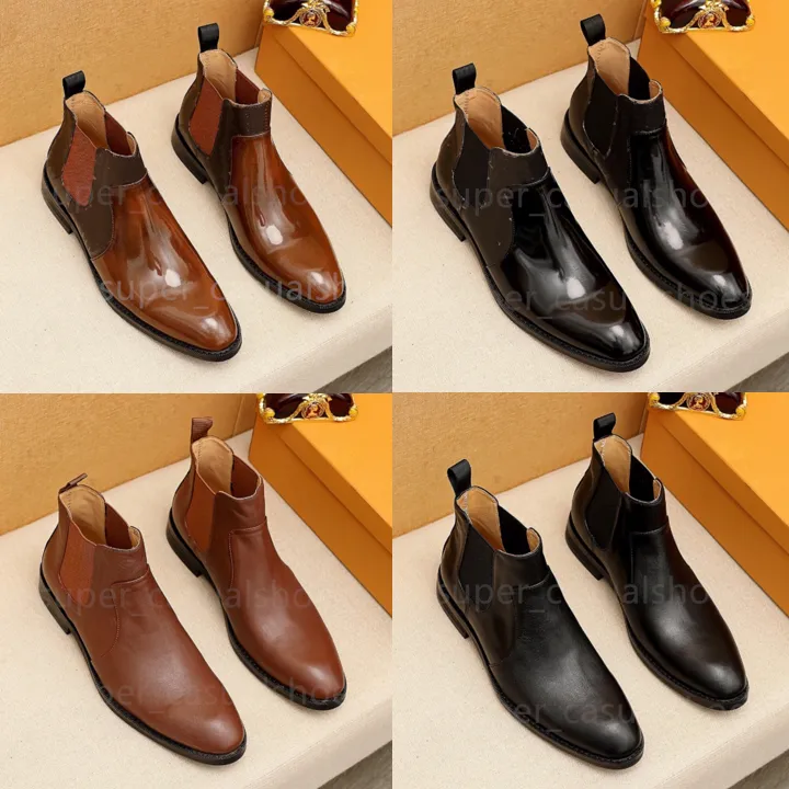 Designer Botas Mocassim Mocassim Martin Boots Couro Genuíno Homens Negócios Escritório Trabalho Formal Vestido Sapatos Marca Designer Festa Casamento Tornozelo Botas Tamanho 38-45