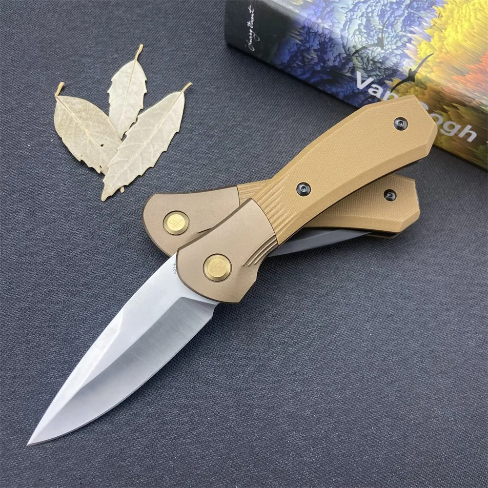 Najnowszy auto bk 591 Paradygmat Sfolding Nóż 3 "S35VN Drop Point Plain Brown Brown G10 Uchwyty najwyższej jakości noża taktycznych na zewnątrz 3300 4850 15080 2200 Narzędzie