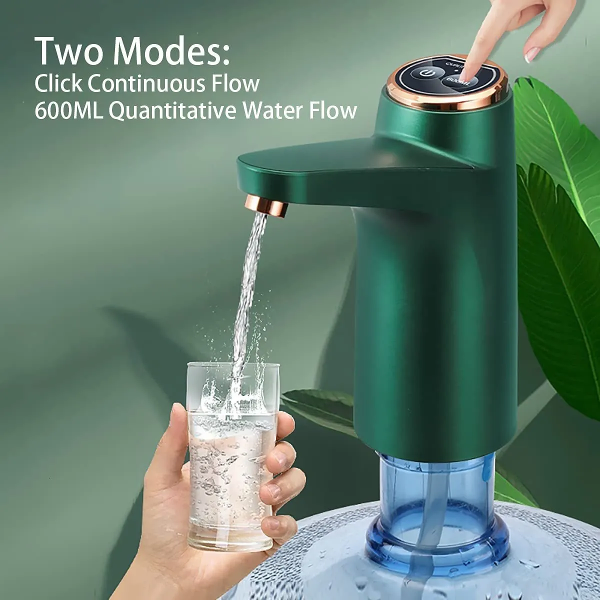 Distributore Acqua Automatico USB A Pompa Per Caraffe 5/6/8 Litri - Silicone Senza BPA, Batteria Ricaricabile