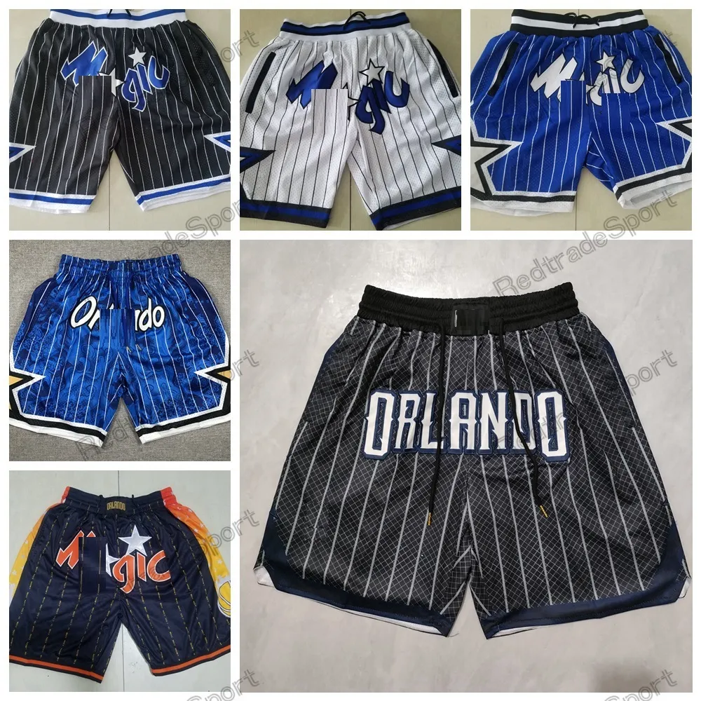 Vintage Just Blue Don basketshorts Just Don Short med fickor Retro 1992 Svart Vit Herr dragkedja Korta sydda lagbasketshorts S-XXL