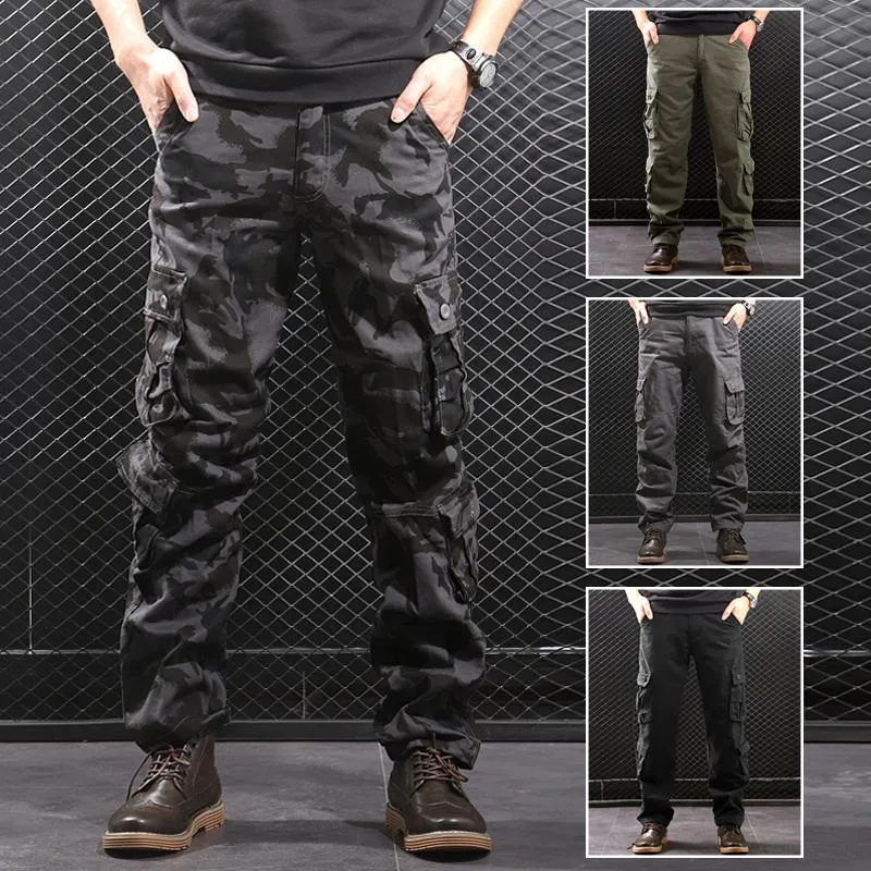 Jeans Salopette tactique de camouflage pour hommes Pantalon militaire Cargo Haute qualité Entraînement Sport Poche Lâche Armée Baggy Camo Pantalon masculin