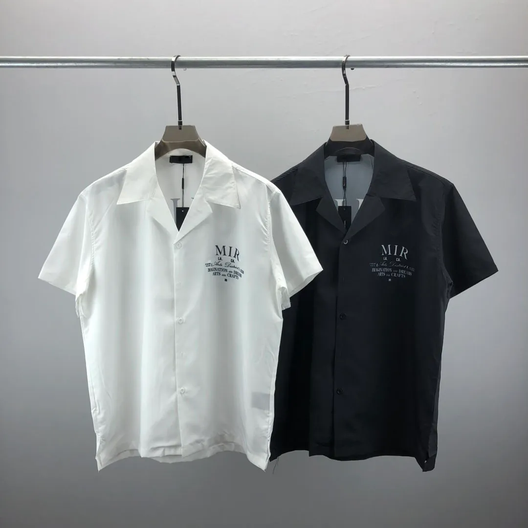 2 Camisas masculinas de grife de verão de manga curta Camisas casuais Moda Pólos soltos Estilo de praia Camisetas respiráveis Camisetas RoupasQ259