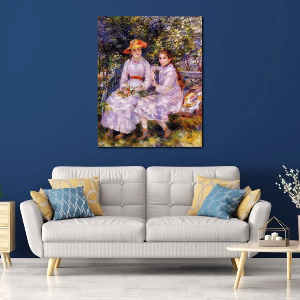 Peintures faites à la main de Pierre Auguste Renoir des filles de Paul Durand Ruel paysage toile Art pour décoration murale de bureau