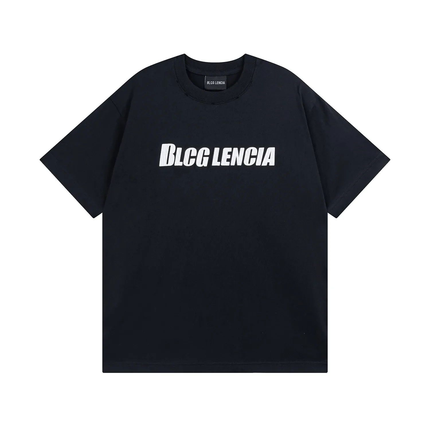 BLCG LENCIA 2023 Summer New 250g 100% Cotton T-shirt Men High Quality Print Color Sleeve Drop Tshirts Oversize Tops 2023154