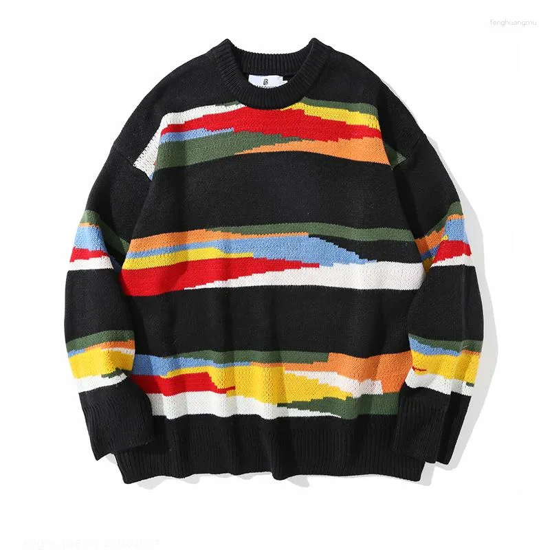 Multicolor striped sweater mens sale