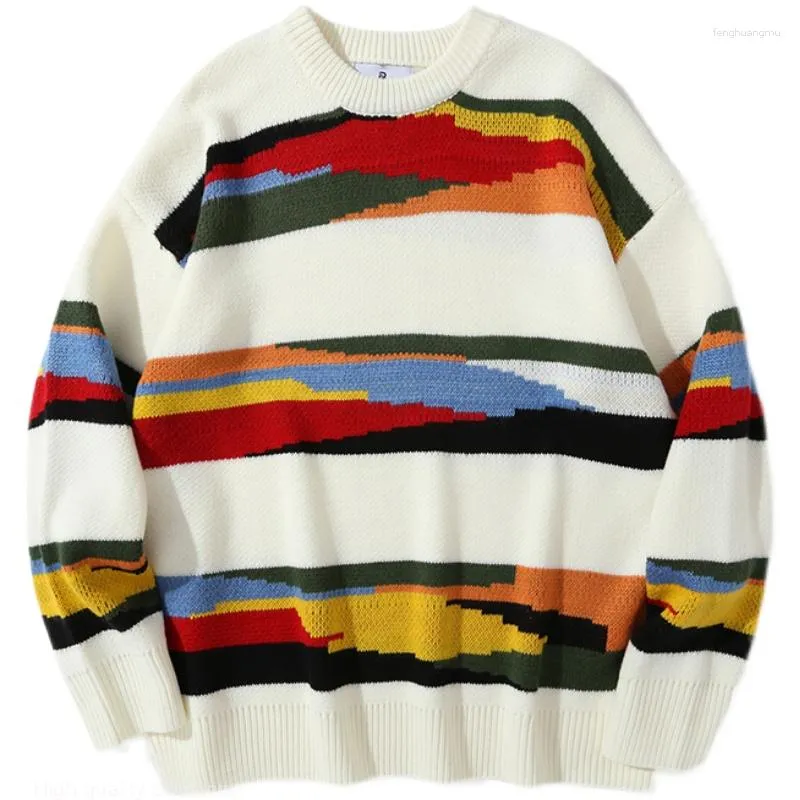 2023 Autumn Vintage Striped Knitted Sweater For Men And Women