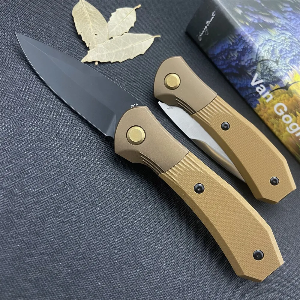 BK 591 Paradigm Shift Auto Folding Knife 3 "S35VN Drop Point Plain Blade Brown G10 Handtag Toppkvalitet utomhus Taktisk jakt EDC Pocket Knives 3300 4850 15080 2200