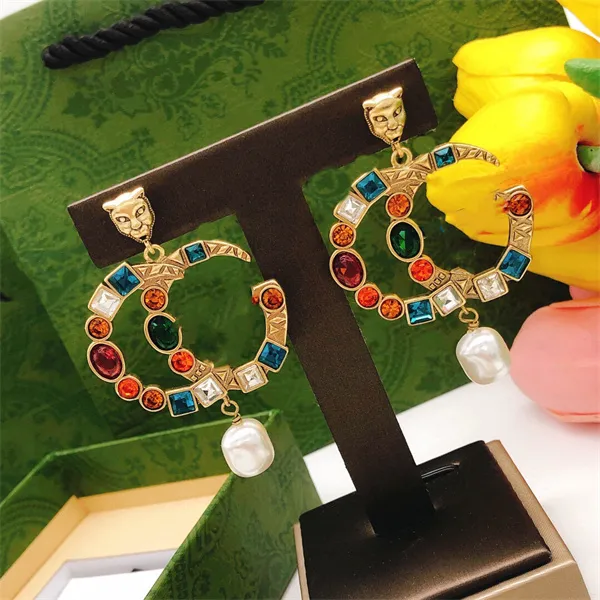 Örhängen Designer Stud G double Earing Lyx Charm Dam Diamond GGity smycken Womam Pearl 5454