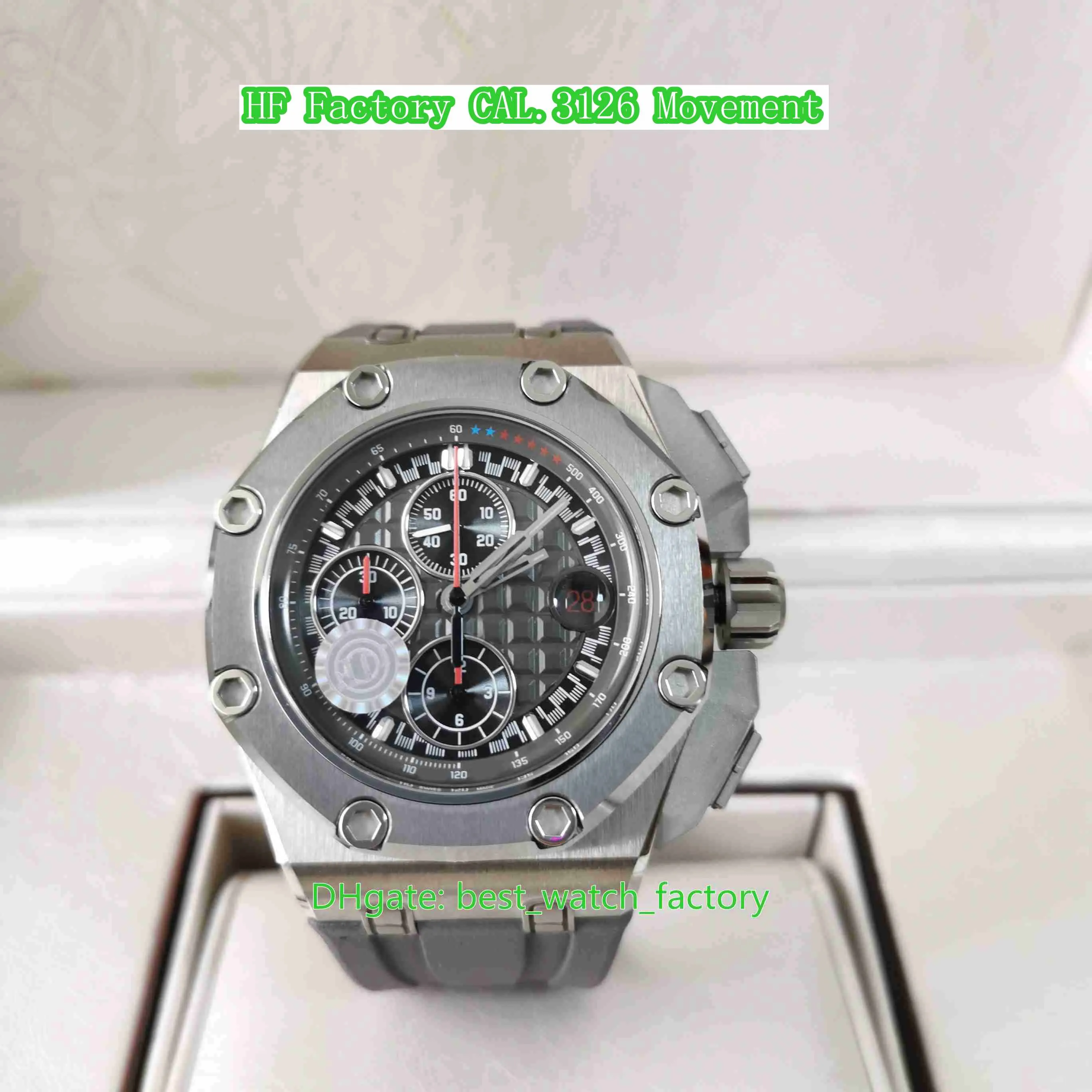 HF Factory Mens Watch 44mm x 14.25mm 26568 Michael Schumacher Titanium Chronograph Workin Watches CAL.3126/3840 Movement Mechanical Automatic Men's Wristwatches