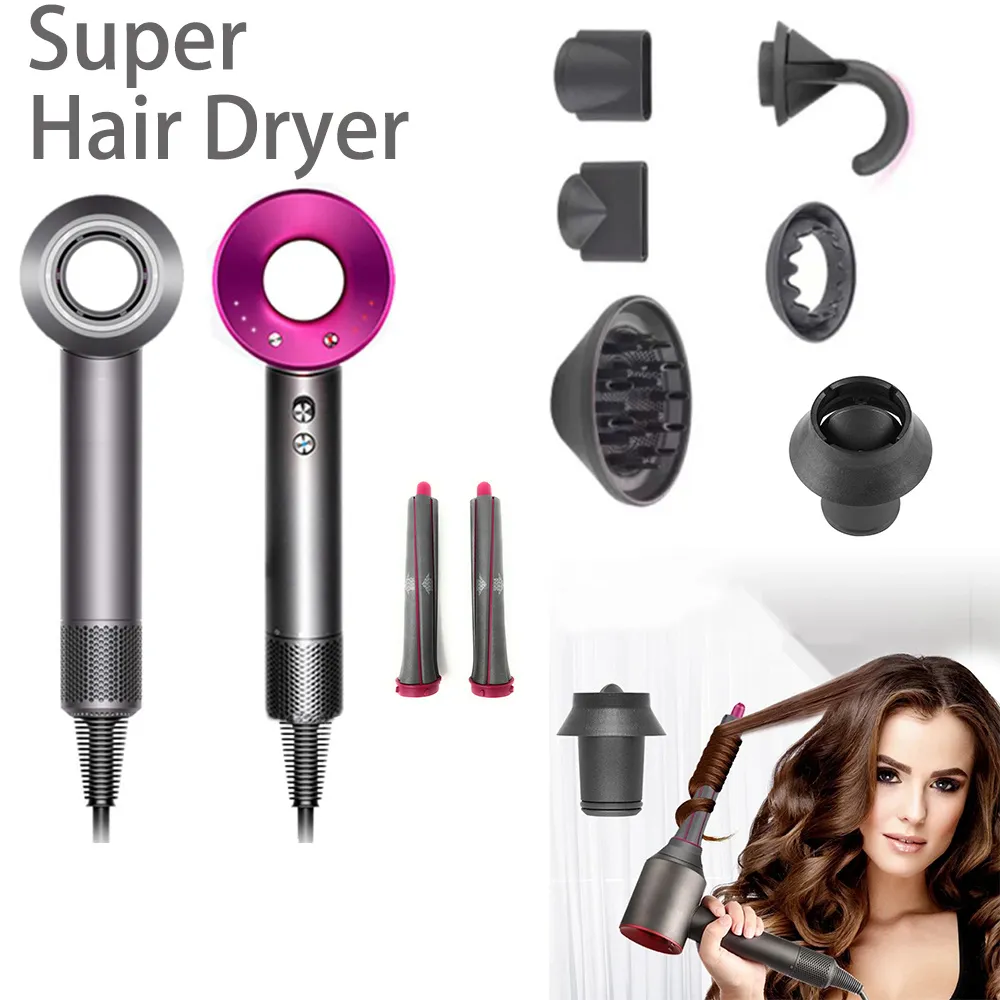 HD08 Secador de cabelo Anion Professional Salon Blow Poderoso Viagem para casa Ar frio Secador de cabelo Cuidados com a temperatura Secador de cabelo Caso de avião 530112