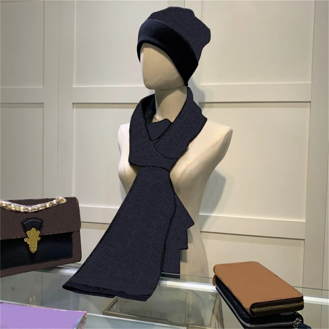 Hat and Scarf Set: 2-Piece Winter Knitted Beanie and Scarf Set - Warm ...